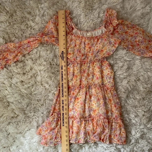 Jessica Simpson Floral Mini Dress Dolman Sleeve Cut Out Sides Size Small NWT - Picture 8 of 8